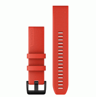 QuickFit 22 Watch Bands - Laser Red with Black Stainless Steel Hardware - 010-12901-02 - Garmin